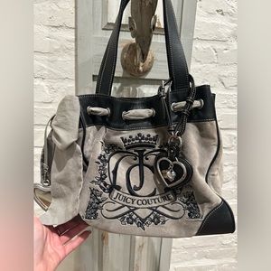 Vintage Juicy couture purse! Grey & black velvet!